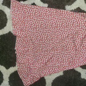 Flowy red floral skirt